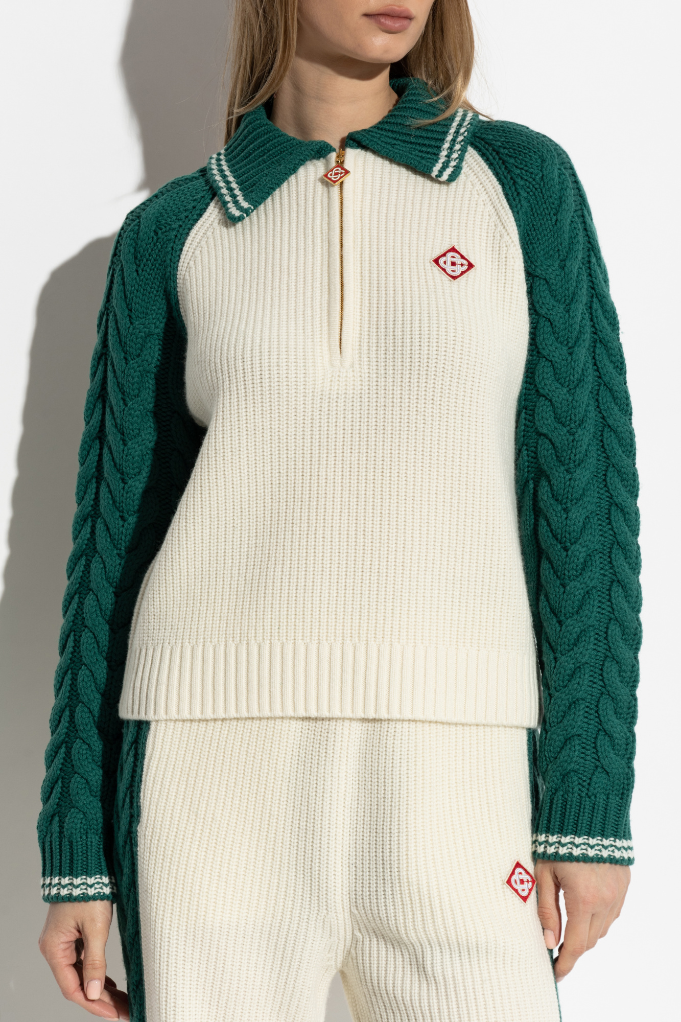 Cream Wool sweater with logo Casablanca - Vitkac AS